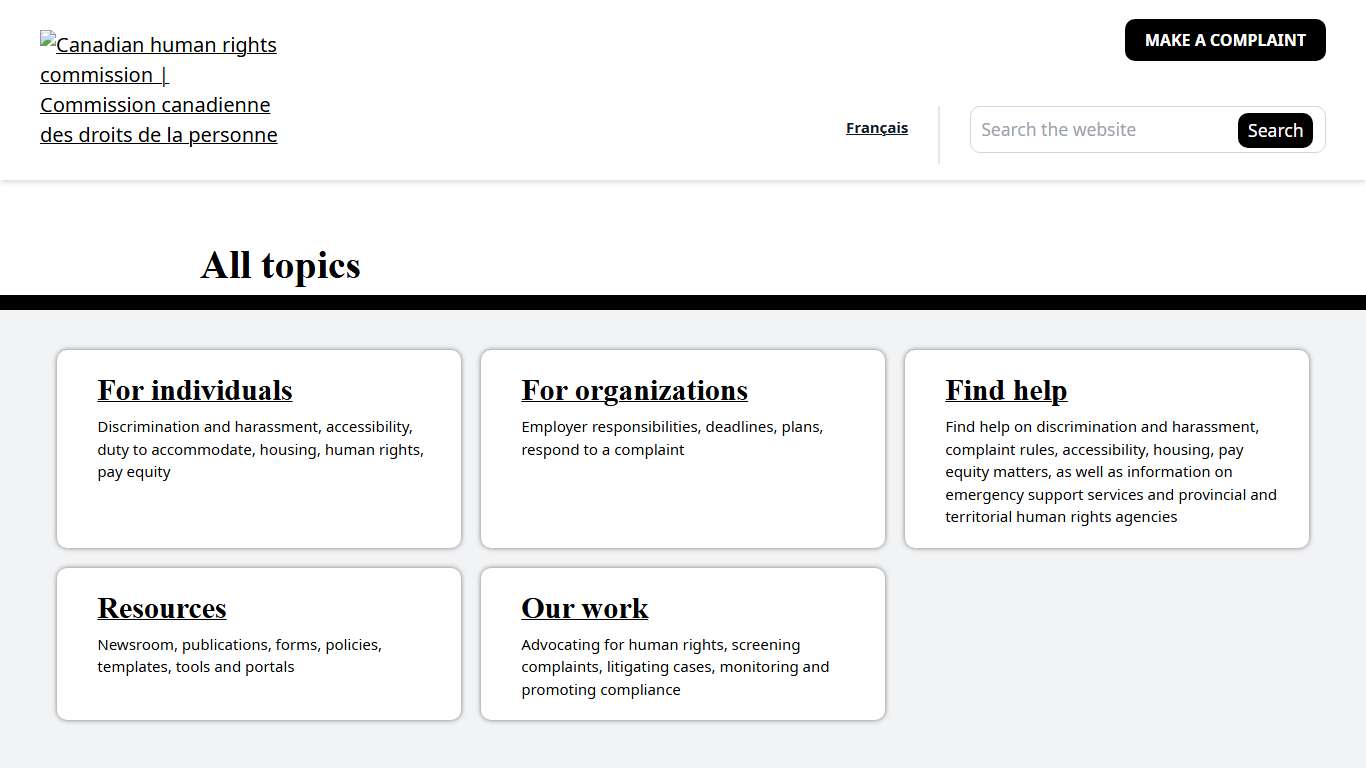 Homepage Canadian Human Rights Commission